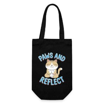 Paws And Reflect Cat Yoga Meditation - Gift Bag for Bottles - black - Front