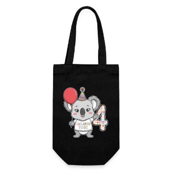 4th Birthday Koala Kaolafied To Be - Gift Bag for Bottles - black - Front