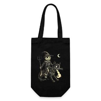 Creepy Devil Cat Dark Cat Rider - Gift Bag for Bottles - black - Front