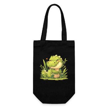 Alligatoren Alligator - Geschenkbeutel für Flaschen - Schwarz - Vorne