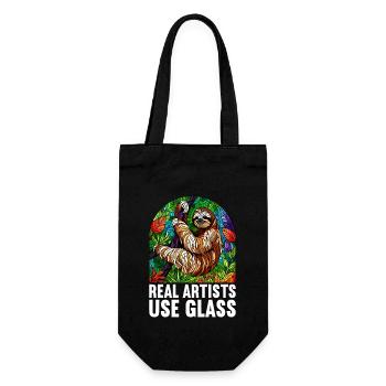 Stained Glass Artist Stained Glass Art - Gift Bag for Bottles - black - Front