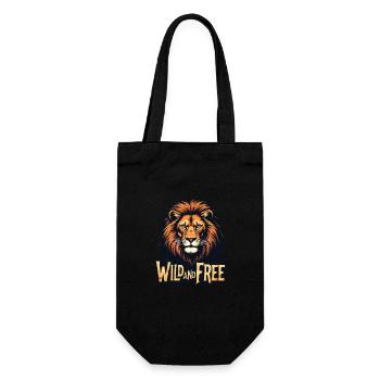 Wild and free Löwen Design - Geschenkbeutel für Flaschen - Schwarz - Vorne