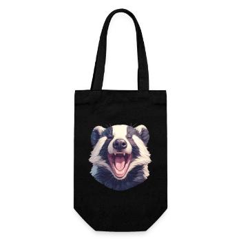 Badger Dachse Dachs - Geschenkbeutel für Flaschen - Schwarz - Vorne
