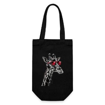 Girafe motif animal animal amoureux des écouteurs Art - Sac à bouteille - noir - Devant
