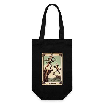 Tarotkarten Design Der Narr Halloween Vintage - Geschenkbeutel für Flaschen - Schwarz - Vorne
