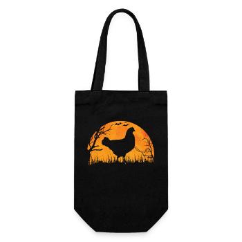 Lustige Hühnchenliebhaber Halloween Silhouette - Geschenkbeutel für Flaschen - Schwarz - Vorne