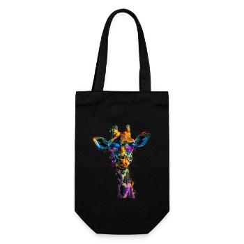 Girafe motif animal amoureux des animaux safari - Sac à bouteille - noir - Devant