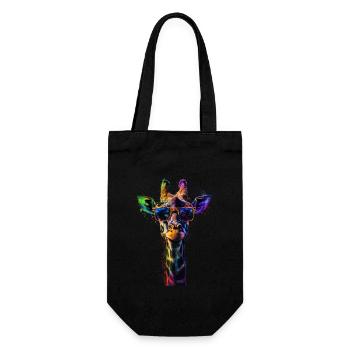 Girafe motif animal amoureux des animaux safari - Sac à bouteille - noir - Devant