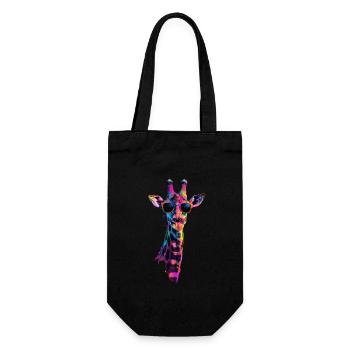 Girafe motif animal amoureux des animaux safari - Sac à bouteille - noir - Devant