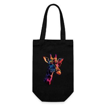 Girafe motif animal amoureux des animaux safari - Sac à bouteille - noir - Devant