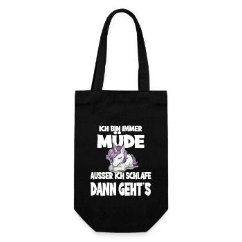 Ich Bin Immer Müde Ausser Ich Schlafe Dann Geht's - Geschenkbeutel für Flaschen - Schwarz - Vorne