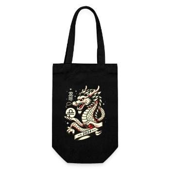Libra Zodiac Year of the Dragon Zodiac - Gift Bag for Bottles - black - Front