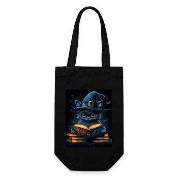 Halloween Gift Women Cat Men Kids Decoration - Gift Bag for Bottles - black - Front