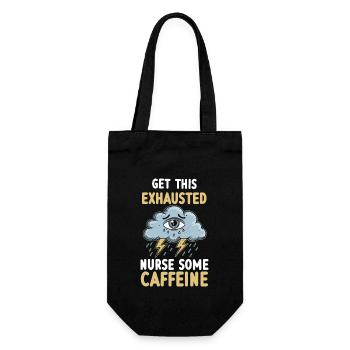 Exhaustion and burnout in overworked people - Gift Bag for Bottles - black - Front