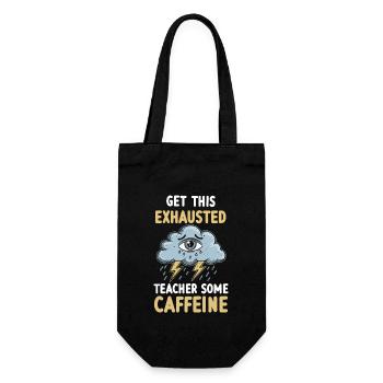 Teacher Exhaustion Burnout Revised Motif - Gift Bag for Bottles - black - Front