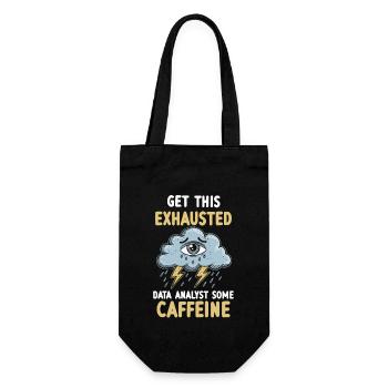 Exhaustion Burnout Overworked Data Analyst - Gift Bag for Bottles - black - Front