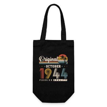 Original October 1944 Vintage Retro Birthday - Gift Bag for Bottles - black - Front