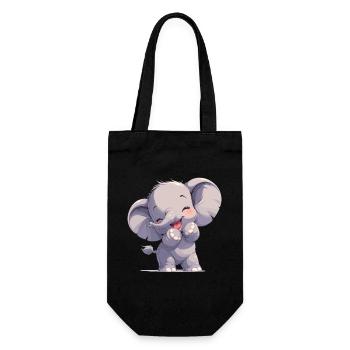 Elephant Elefanten Elefant - Geschenkbeutel für Flaschen - Schwarz - Vorne