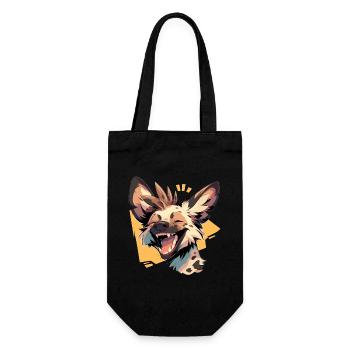Wild Dog Wildhunde Wildhund - Geschenkbeutel für Flaschen - Schwarz - Vorne