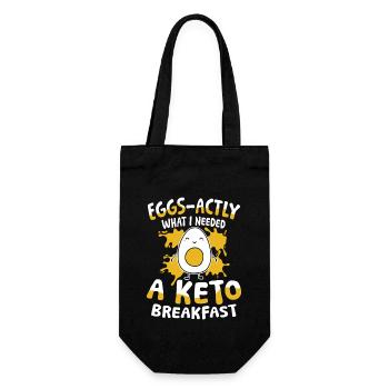 Eggs-actly What I Needed a Keto Breakfast - Geschenkbeutel für Flaschen - Schwarz - Vorne