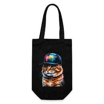 Chat Snapback Cap Coloré Drôle Animal Design Imprimer - Sac à bouteille - noir - Devant