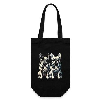 Funny French Bulldog Art Animal Dogs - Gift Bag for Bottles - black - Front