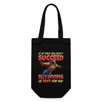 Funny skydiver - Gift Bag for Bottles - black - Front