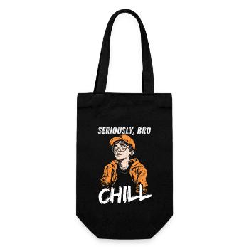 Seriously Bro Chill Teenager Meme Design - Gift Bag for Bottles - black - Front