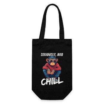 Seriously Bro Chill Affen Meme Zocker - Geschenkbeutel für Flaschen - Schwarz - Vorne