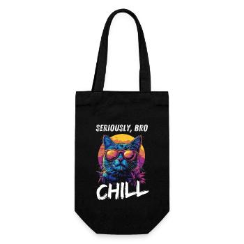 Sérieusement Bro Chill Cat Gamer Mème - Sac à bouteille - noir - Devant