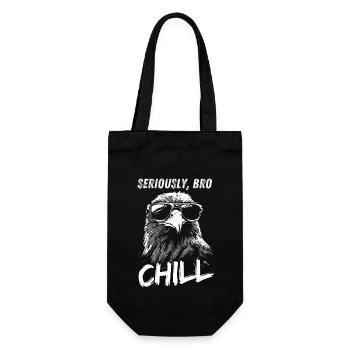 Seriously Bro Chill Eagle Meme Design - Gift Bag for Bottles - black - Front