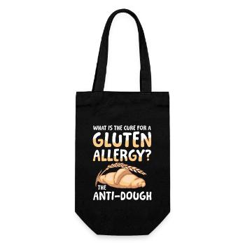 What is the cure for a gluten allergy anti-dough - Geschenkbeutel für Flaschen - Schwarz - Vorne