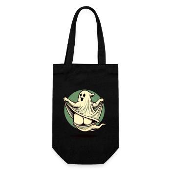 Funny Halloween Ghost Freak Under Sheet - Gift Bag for Bottles - black - Front
