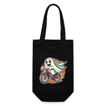 Bicycle Riding Ghost Funny Ghost - Gift Bag for Bottles - black - Front
