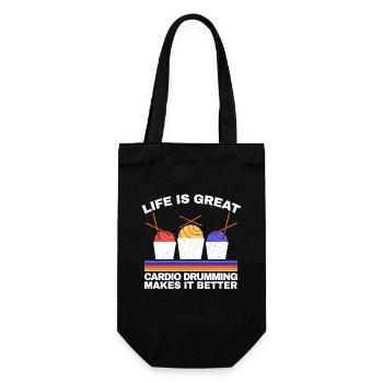Life Is Great Cardio Drumming Makes It Better - Gift Bag for Bottles - black - Front