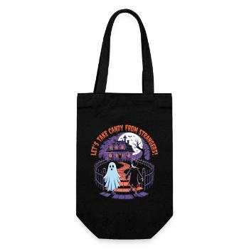 Süßigkeiten von Fremden - Halloween Spaß! - Geschenkbeutel für Flaschen - Schwarz - Vorne