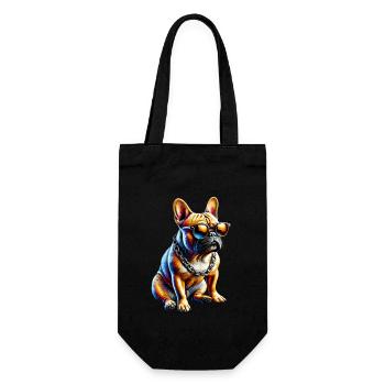 Funny French Bulldog Art Animal Dogs - Gift Bag for Bottles - black - Front