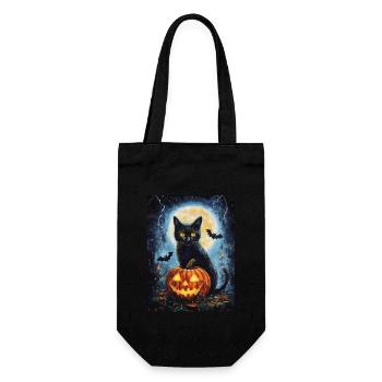 Cadeau d’Halloween Femmes Chat Hommes Enfants Décoration - Sac à bouteille - noir - Devant