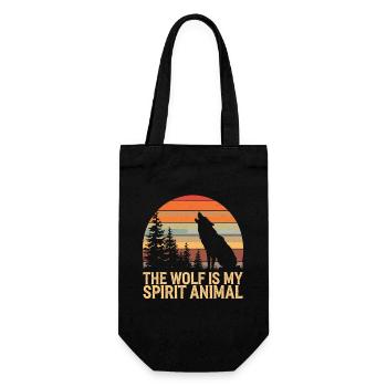 Loup Le loup est mon animal spirituel - Sac à bouteille - noir - Devant