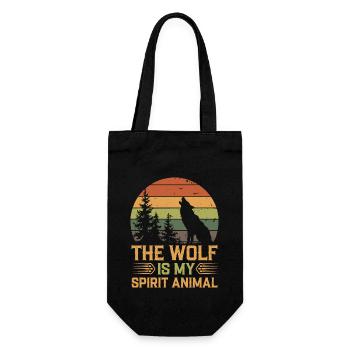Loup Le loup est mon animal spirituel - Sac à bouteille - noir - Devant