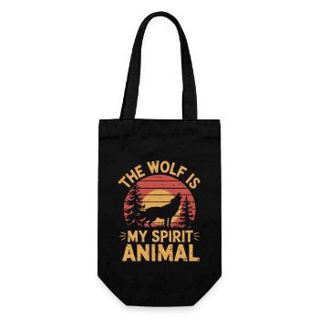 Loup Le loup est mon animal spirituel - Sac à bouteille - noir - Devant