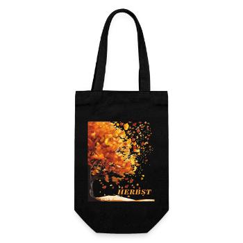 AUTUMN TREE LEAVES - Gift Bag for Bottles - black - Front