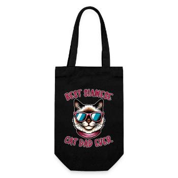 Siamkatze Spruch Siamkatze Papa Siamkatze Geschenk - Geschenkbeutel für Flaschen - Schwarz - Vorne