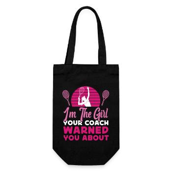 Drôle de joueur de tennis raquette fille - Sac à bouteille - noir - Devant
