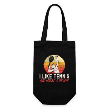 Funny Tennis Player Racket I Like - Gift Bag for Bottles - black - Front