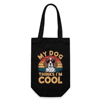 Épagneul Breton Mon chien pense que je suis cool - Sac à bouteille - noir - Devant