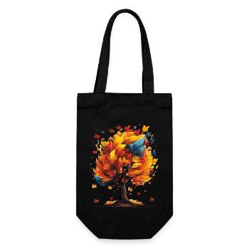 AUTUMN TREE - Gift Bag for Bottles - black - Front