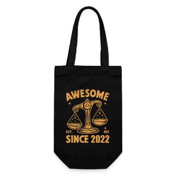 Libra Zodiac Birthday October 2022 Awesome - Gift Bag for Bottles - black - Front