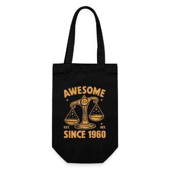 Waage Sternzeichen Geburtstag Oktober 1960 Awesome - Geschenkbeutel für Flaschen - Schwarz - Vorne