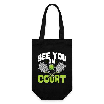 Drôle de joueur de tennis raquette jeu de mots - Sac à bouteille - noir - Devant